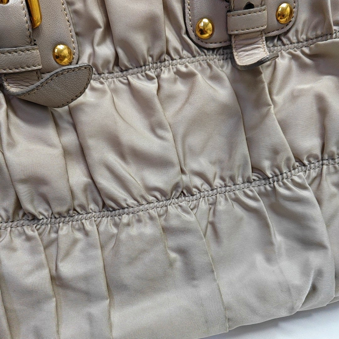 Gaufre Quilted Nylon Beige