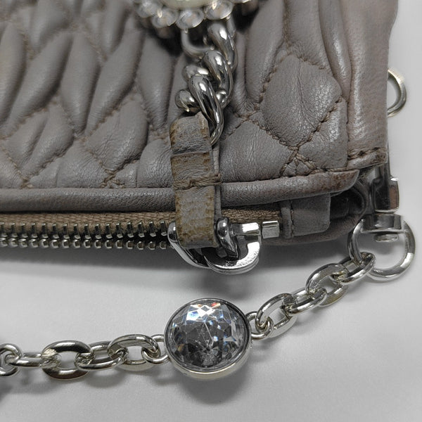 Quilted Lambskin Top Handle Bag Purple
