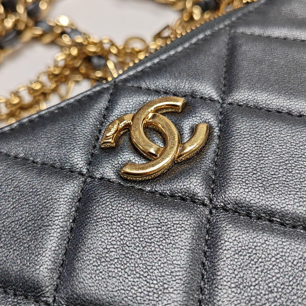 Quilted Lambskin Shoulder Bag Gray