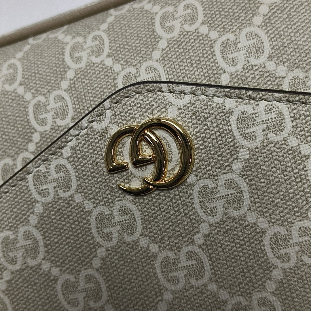 Ophidia Small Monogram Coated Canvas Beige