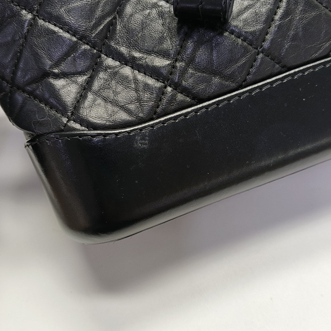 GABRIELLE Small Quilted Calfskin Black