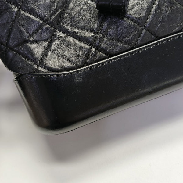 GABRIELLE Small Quilted Calfskin Black
