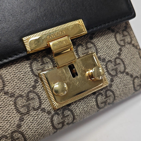 Padlock Monogram Leather Black Wallet