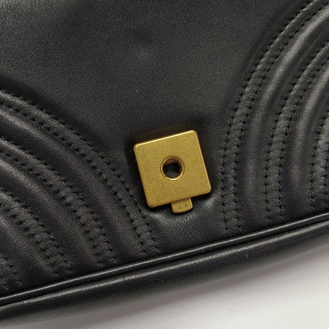 GG Marmont Small Quilted Calfskin Black