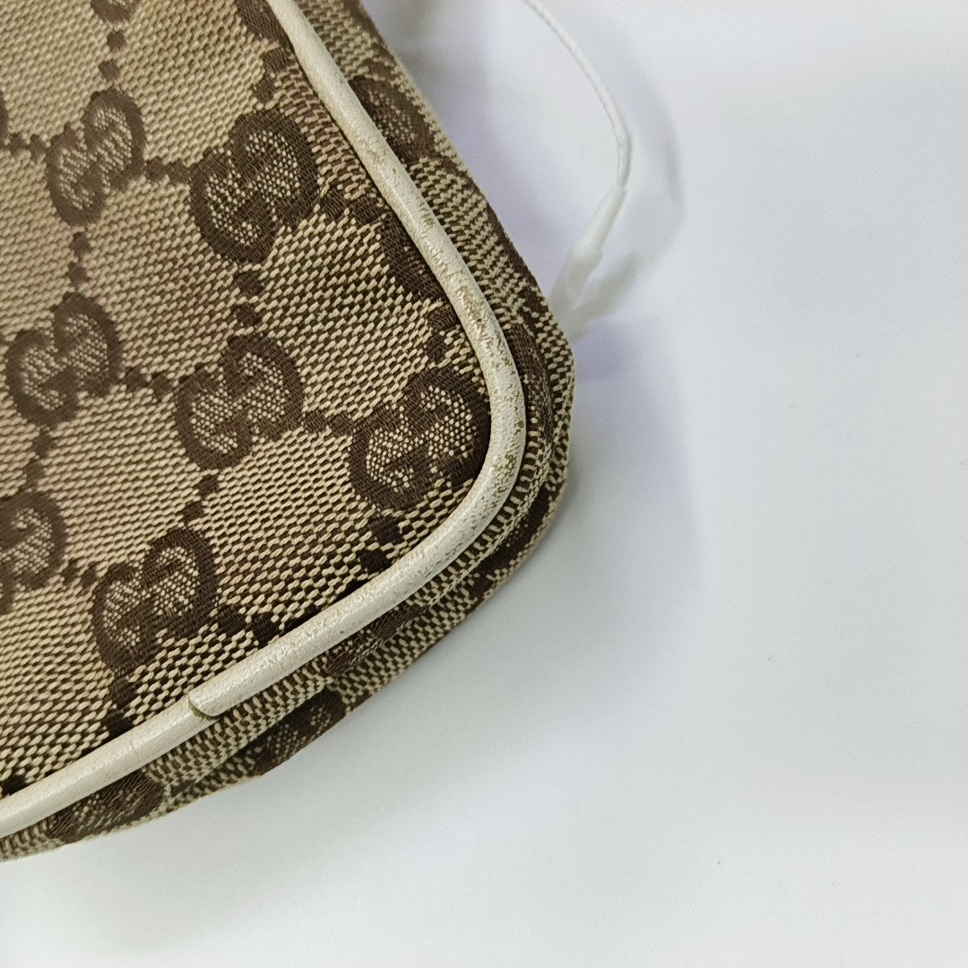 Monogram Canvas Clutch Beige