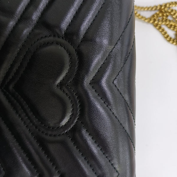 GG Marmont Mini Quilted Calfskin Black