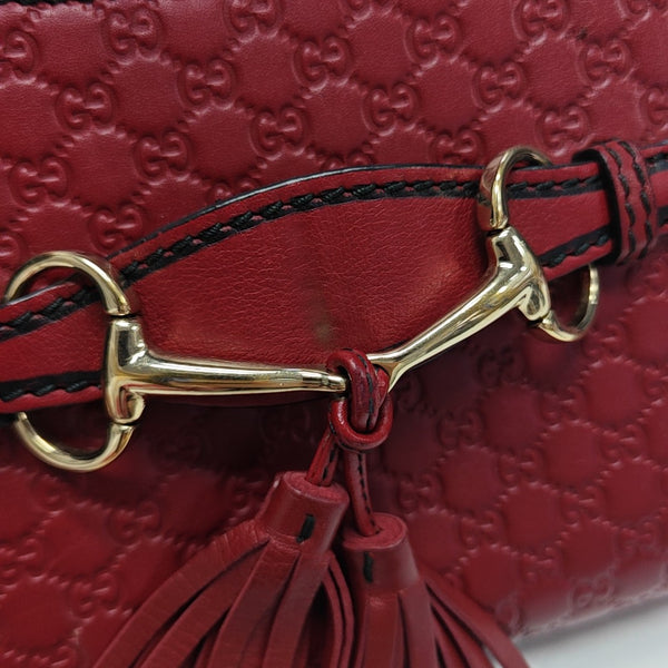 Emily Chain Monogram Calfskin Red
