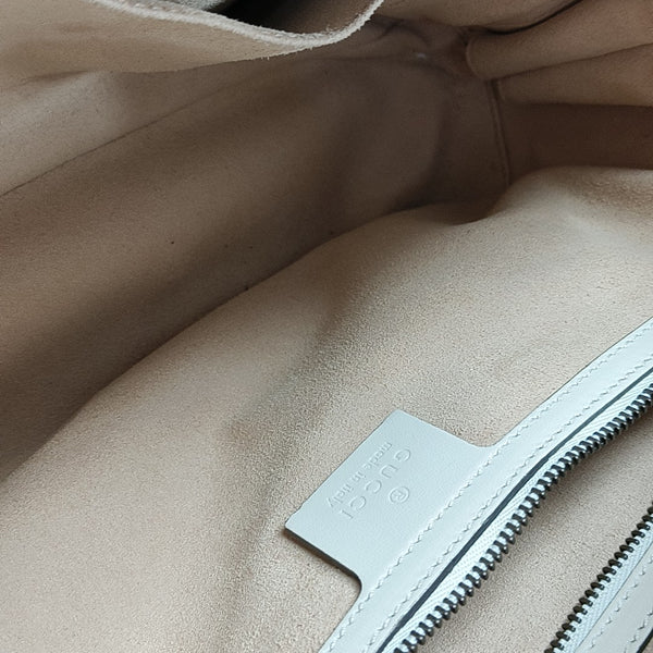 GG Marmont Medium Quilted Calfskin White