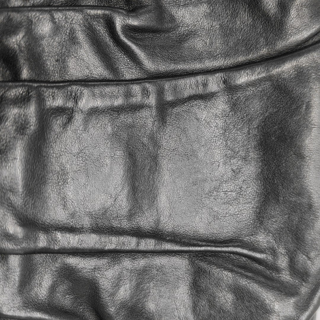 Leather Top Handle Bag Black