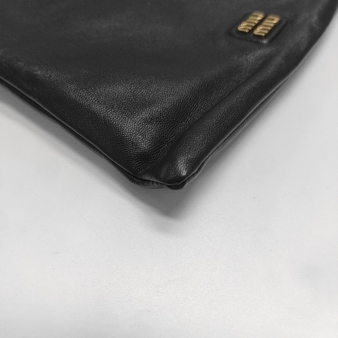 Calfskin Top Handle Bag Black