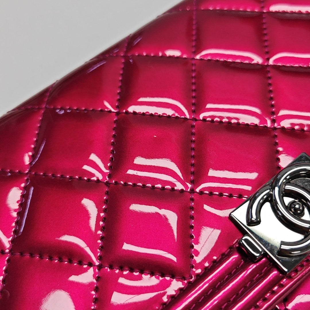 BOY CHANEL WOC Quilted Patent Leather Red