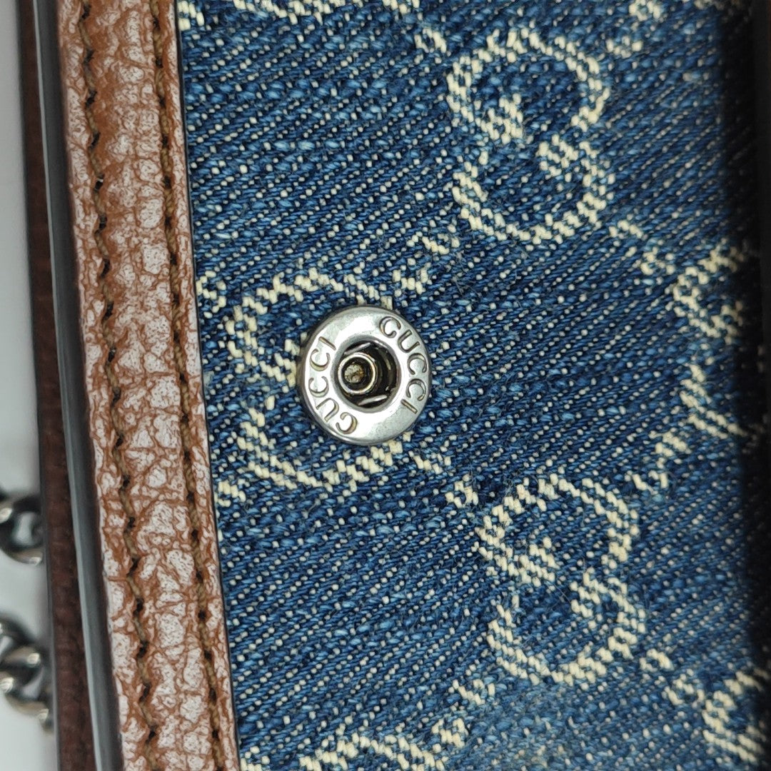 Dionysus Super Mini Monogram Denim Blue
