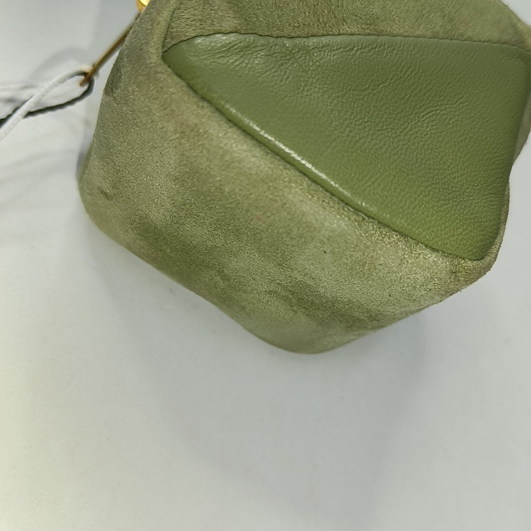 MONOGRAM BLOGGER Suede Green Coin Purse