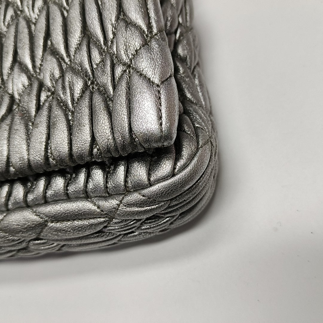 Crystal Quilted Lambskin Silver
