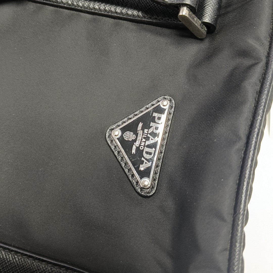 Nylon Top Handle Bag Black