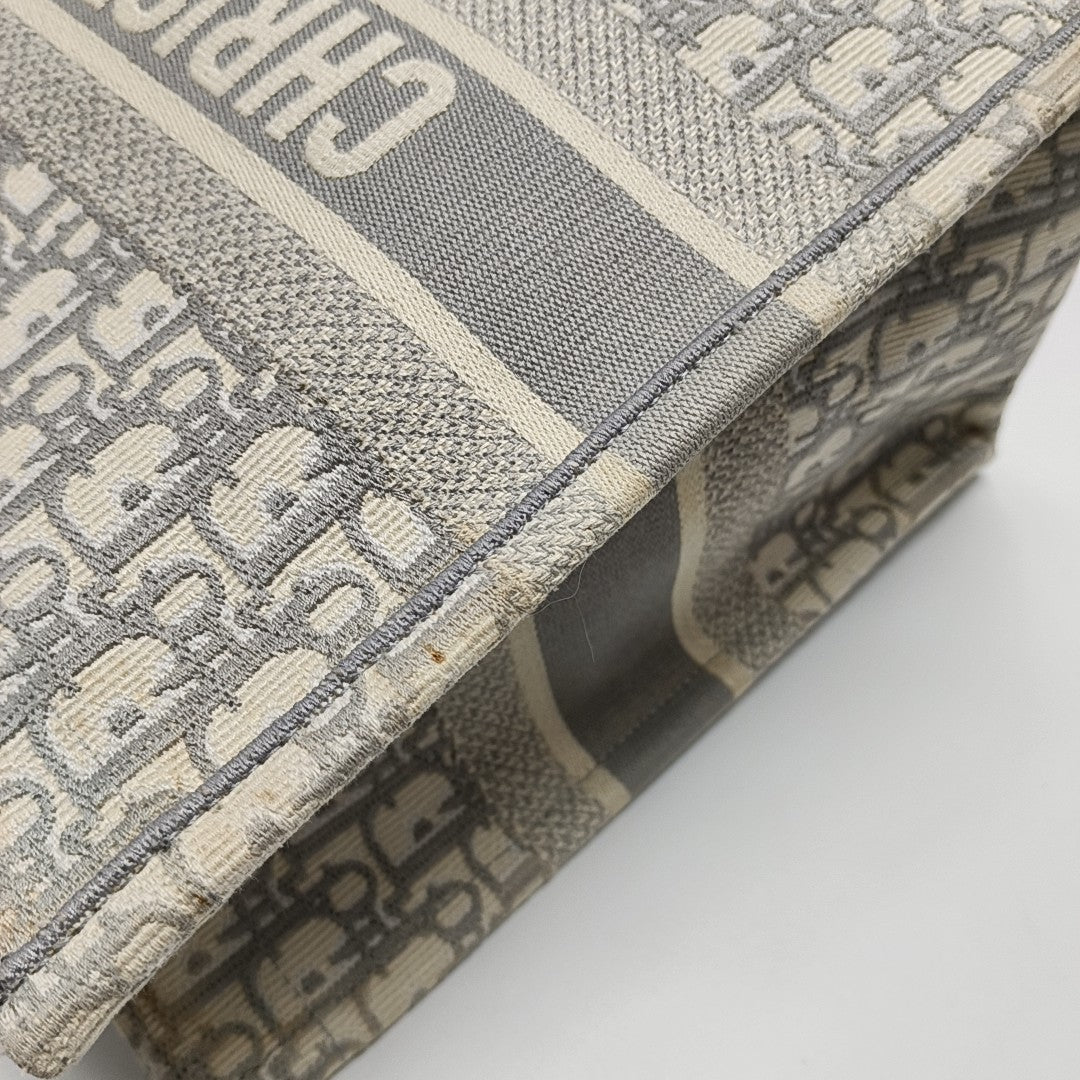 Book Tote Medium Oblique Canvas Gray