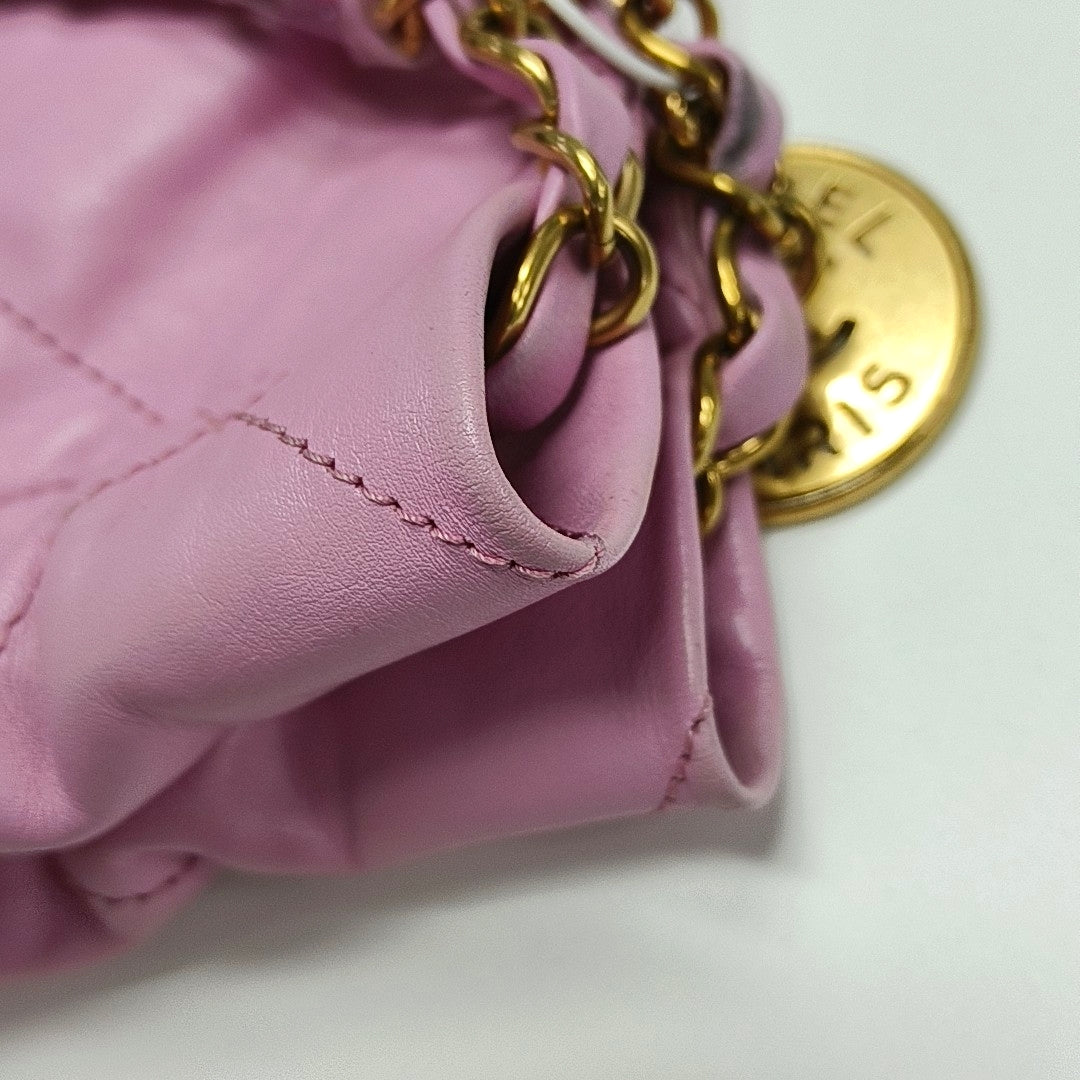 Authenticated pre-owned  CHANEL 22 Small Quilted Calfskin Pink - Tote Bag at Looply