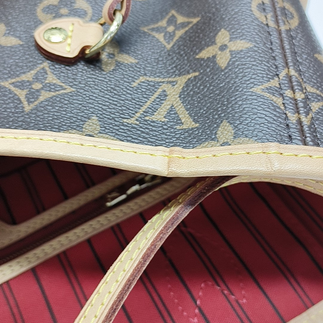 NEVERFULL MM Monogram Coated Canvas Brown