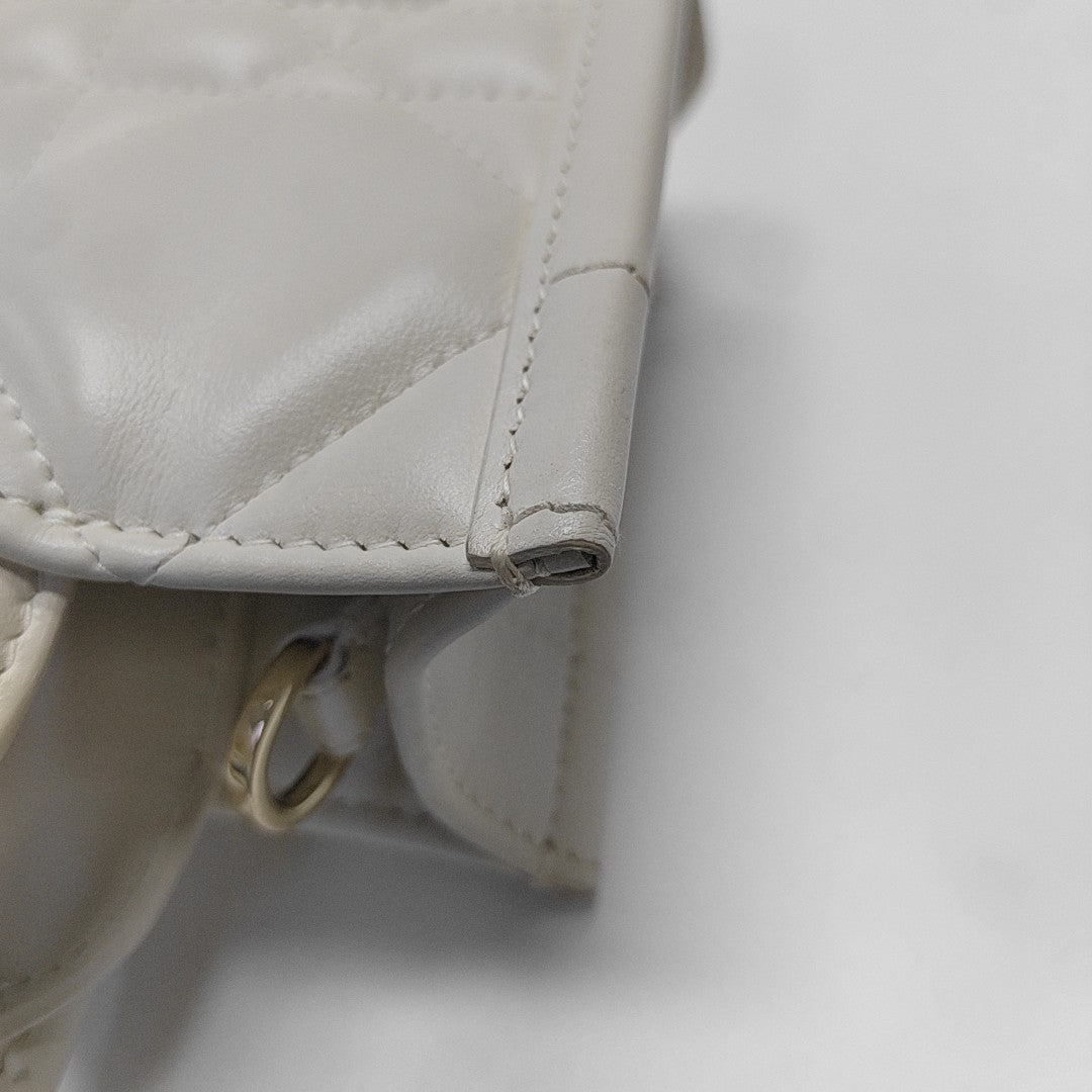 Book Tote Mini Cannage Calfskin White