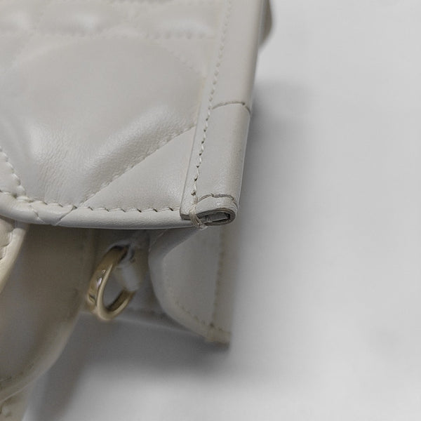 Book Tote Mini Cannage Calfskin White