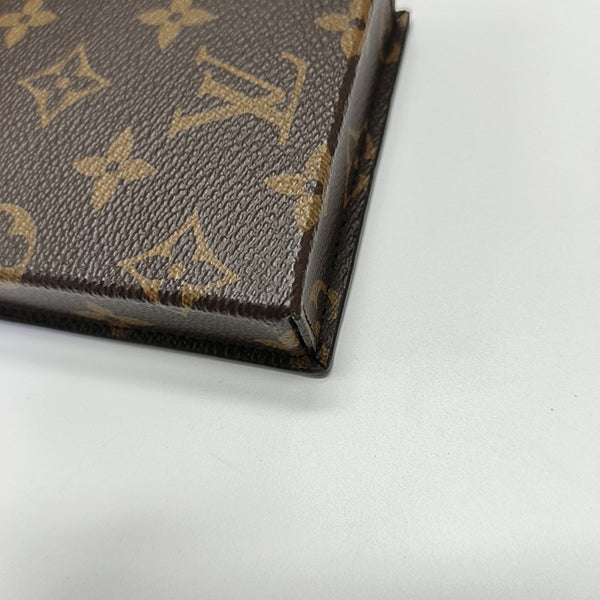 Monogram Coated Canvas Clutch Brown