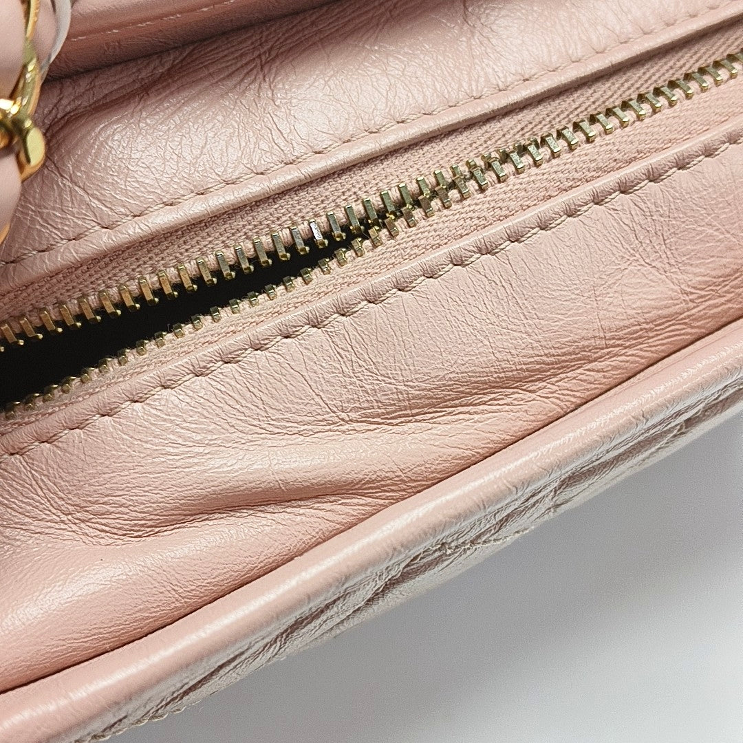 Authenticated pre-owned  GABRIELLE Small Quilted Calfskin Pink - Crossbody Bag at Looply