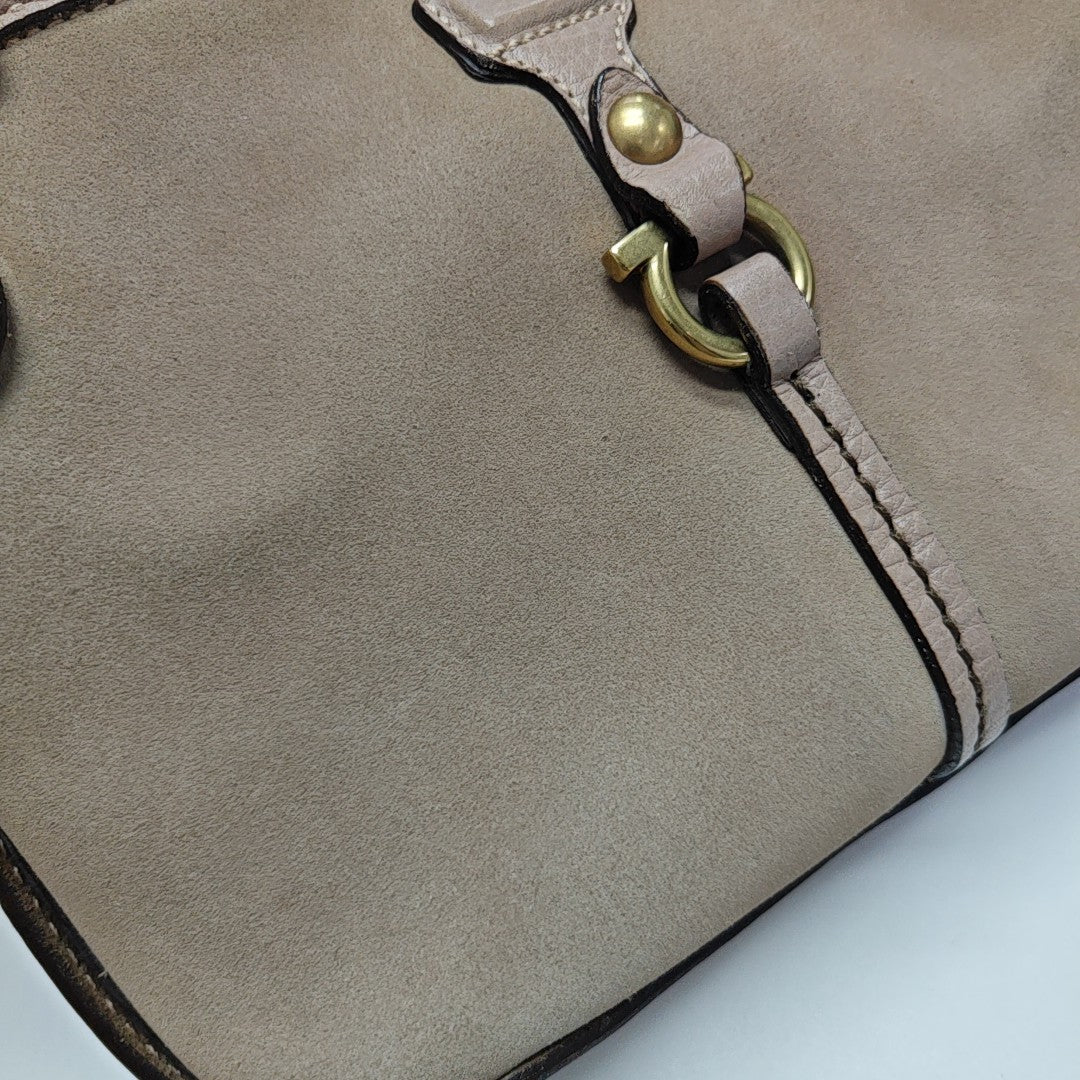 Suede Top Handle Bag Pink
