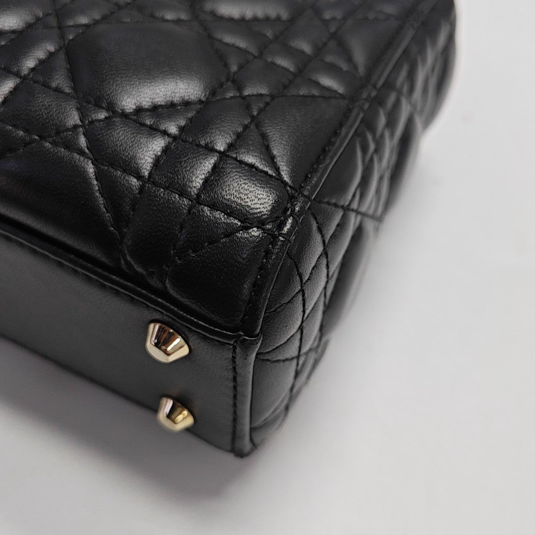 Lady Dior Mini Cannage Lambskin Black