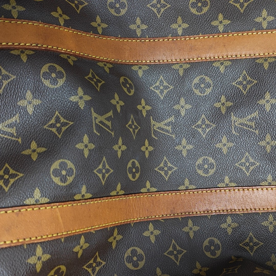 KEEPALL 60 Monogram Coated Canvas Brown
