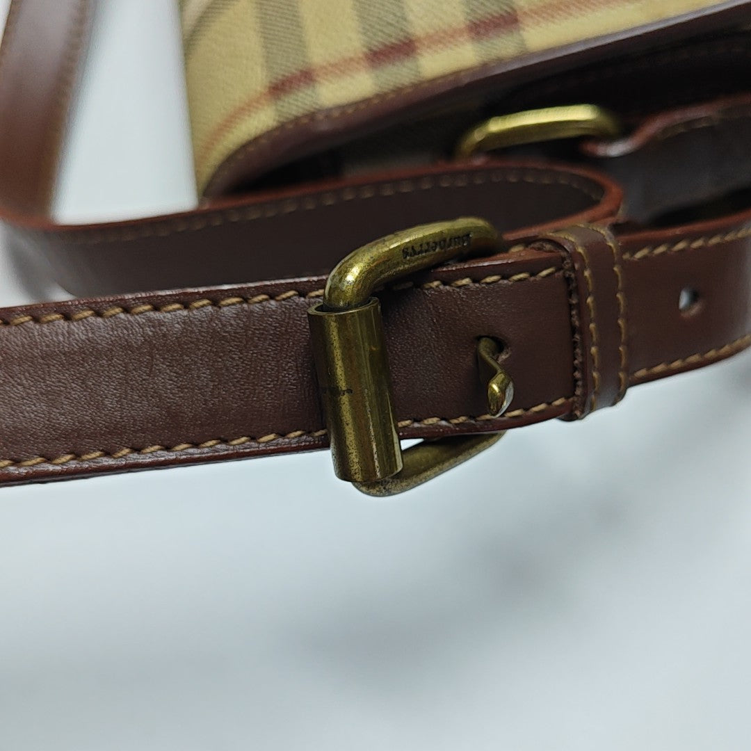 Coated Canvas Crossbody Bag Beige