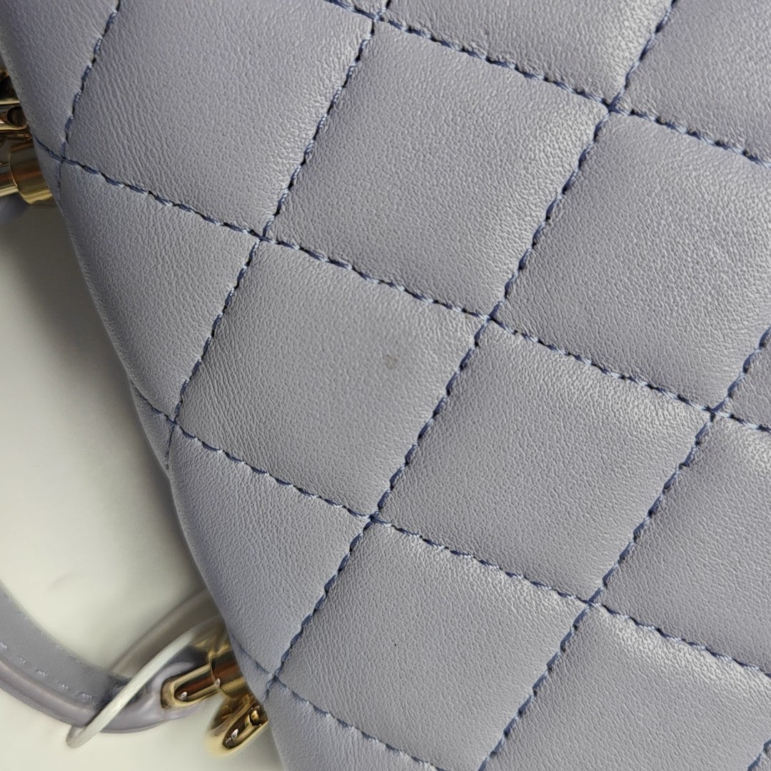Quilted Lambskin Shoulder Bag Small Purple