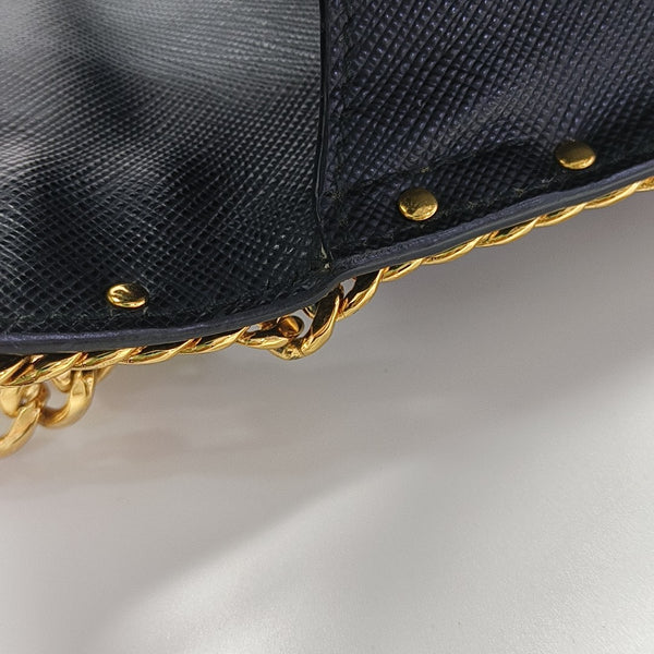 Saffiano Calfskin Shoulder Bag Black