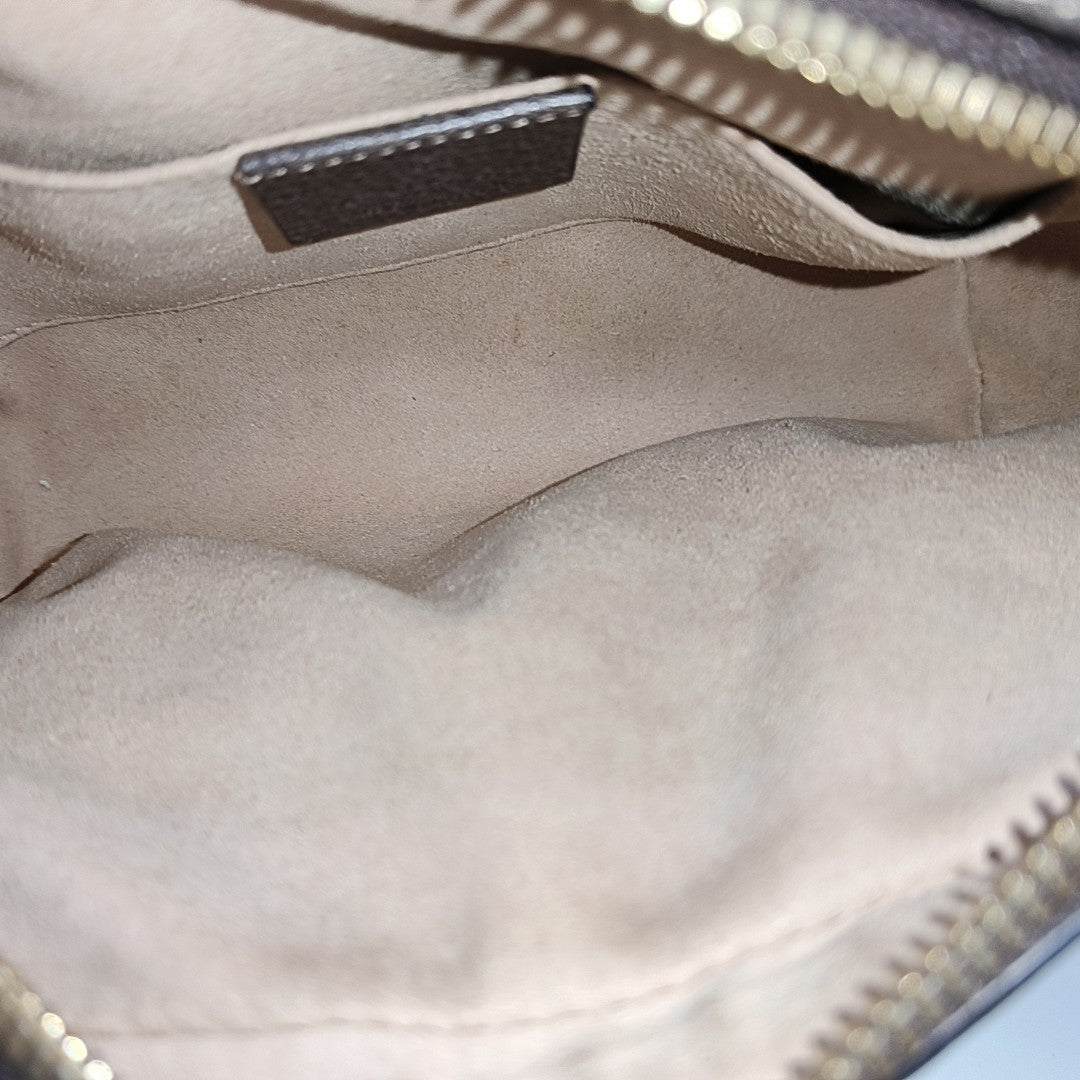 Ophidia Small Monogram Coated Canvas Beige