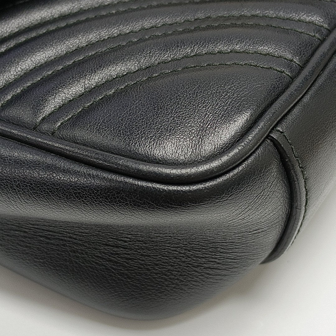 GG Marmont Medium Quilted Calfskin Black