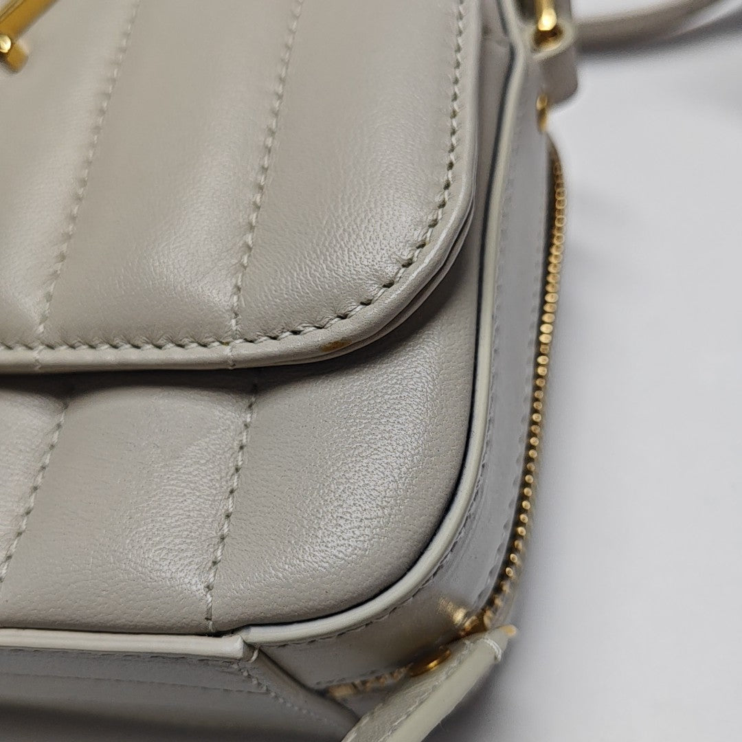 Quilted Calfskin Shoulder Bag White
