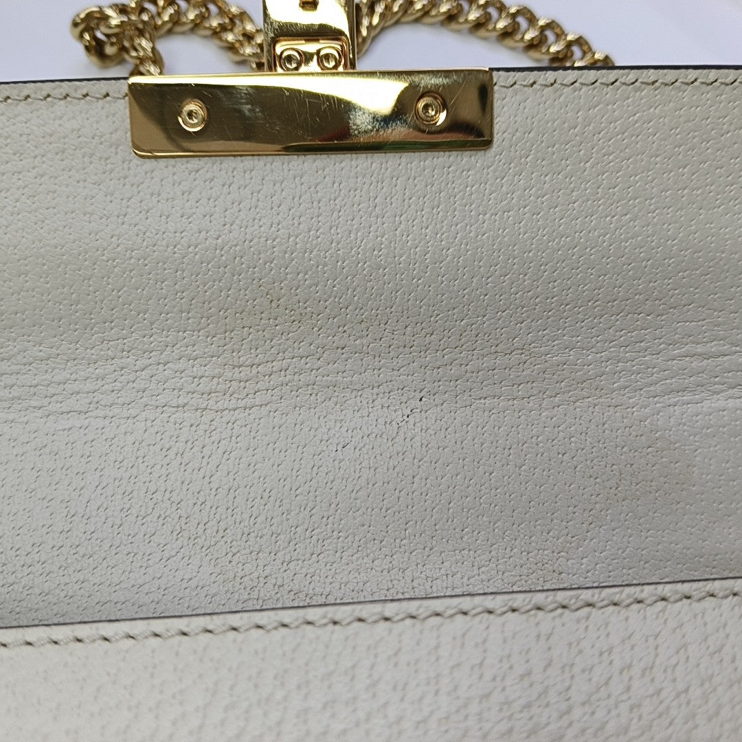 Padlock Small Calfskin White