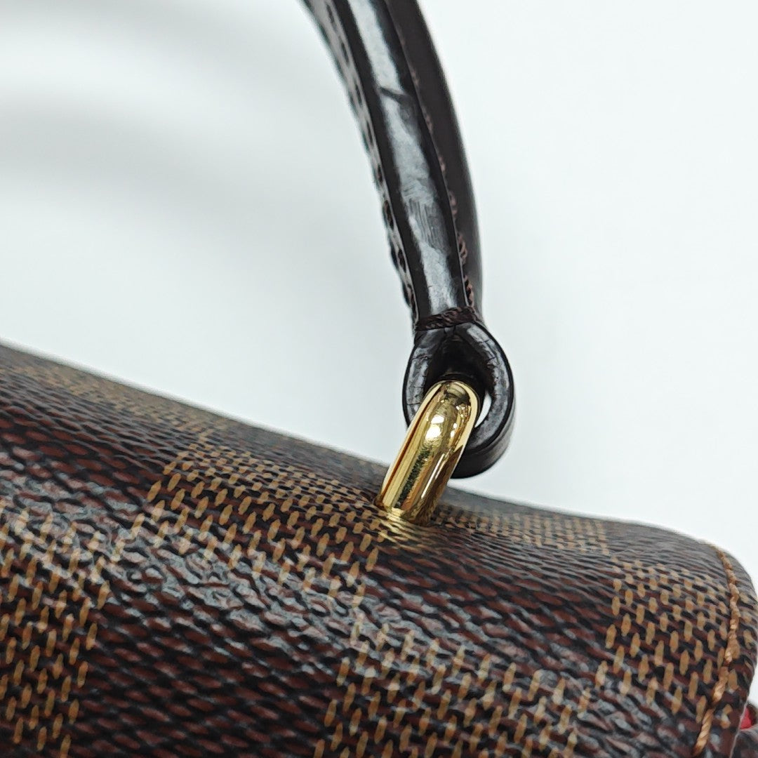 CROISETTE Damier Ebene Coated Canvas Brown