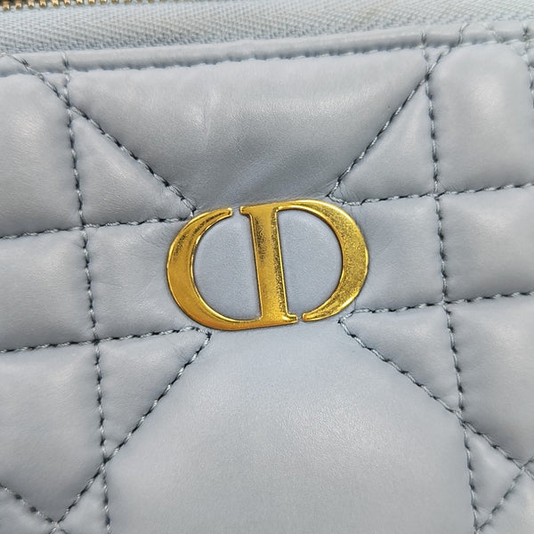 Cannage Calfskin Shoulder Bag Blue