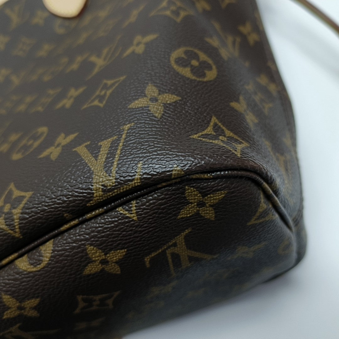 NEVERFULL MM Monogram Coated Canvas Brown
