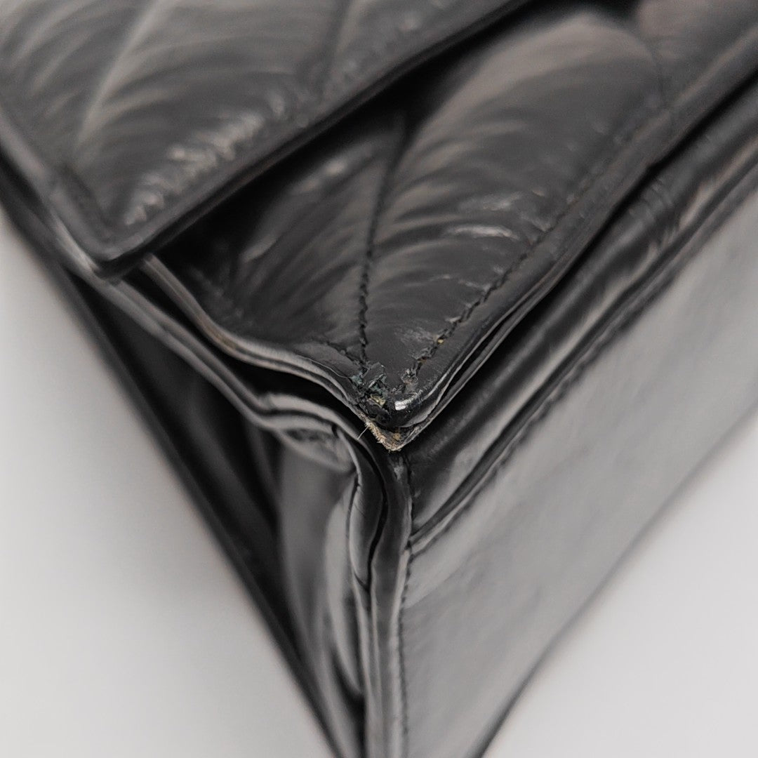 Crush Medium Quilted Calfskin Black