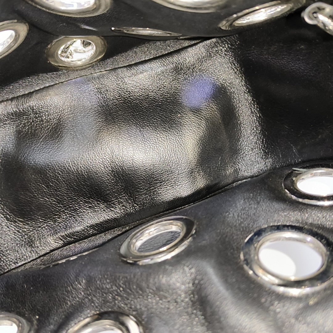 Calfskin Top Handle Bag Black
