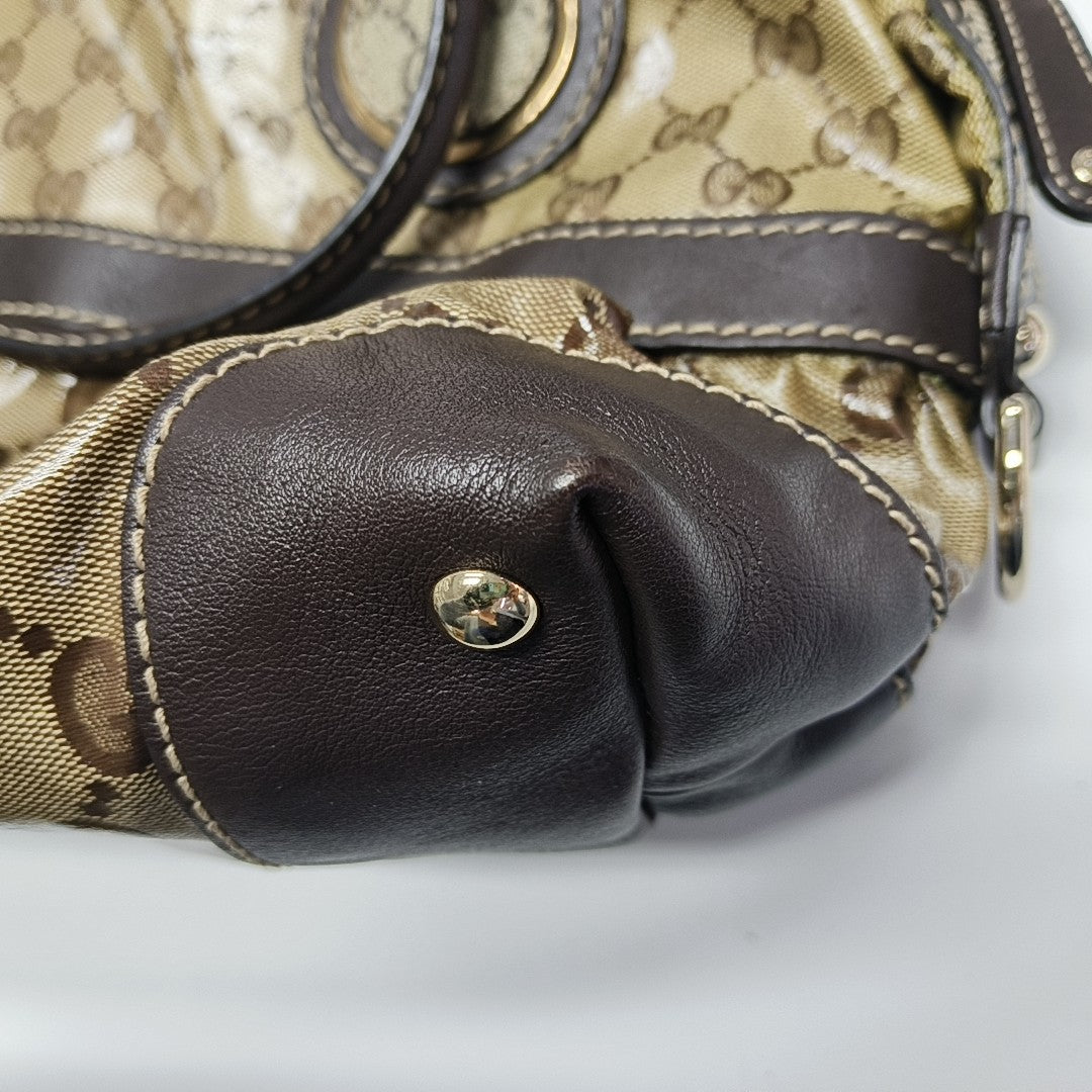 Monogram Coated Canvas Tote Bag Brown