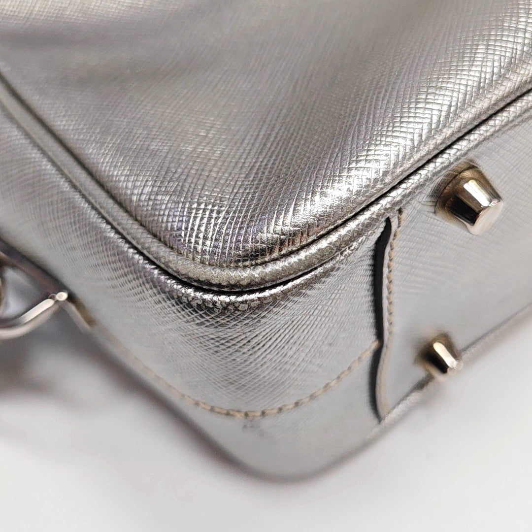 Bauletto Saffiano Saffiano Calfskin Silver