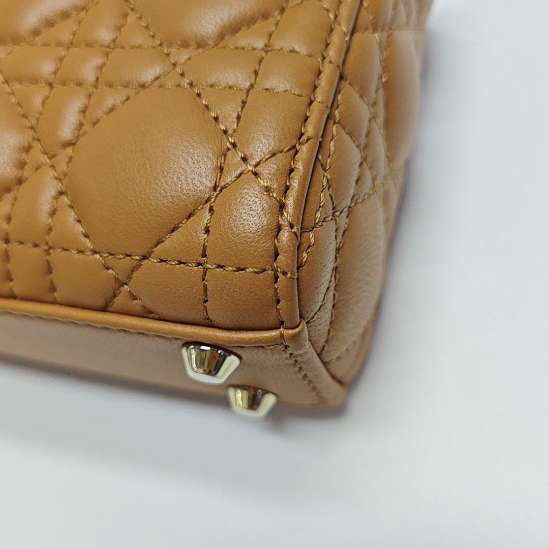 Lady Dior Super Mini Cannage Lambskin Brown