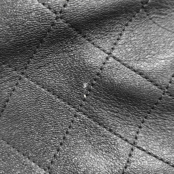 Quilted Grained Calfskin Backpack Black