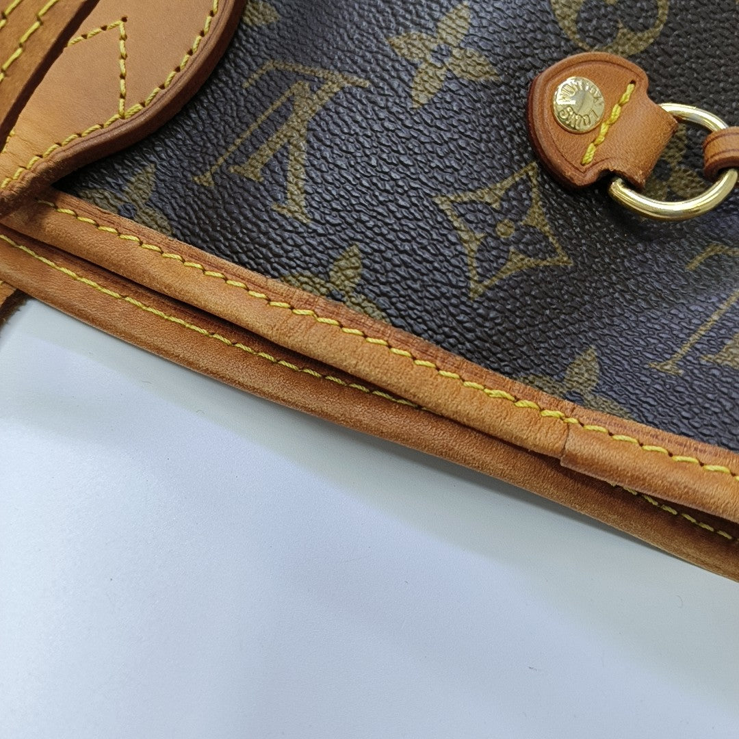 NEVERFULL MM Monogram Coated Canvas Brown