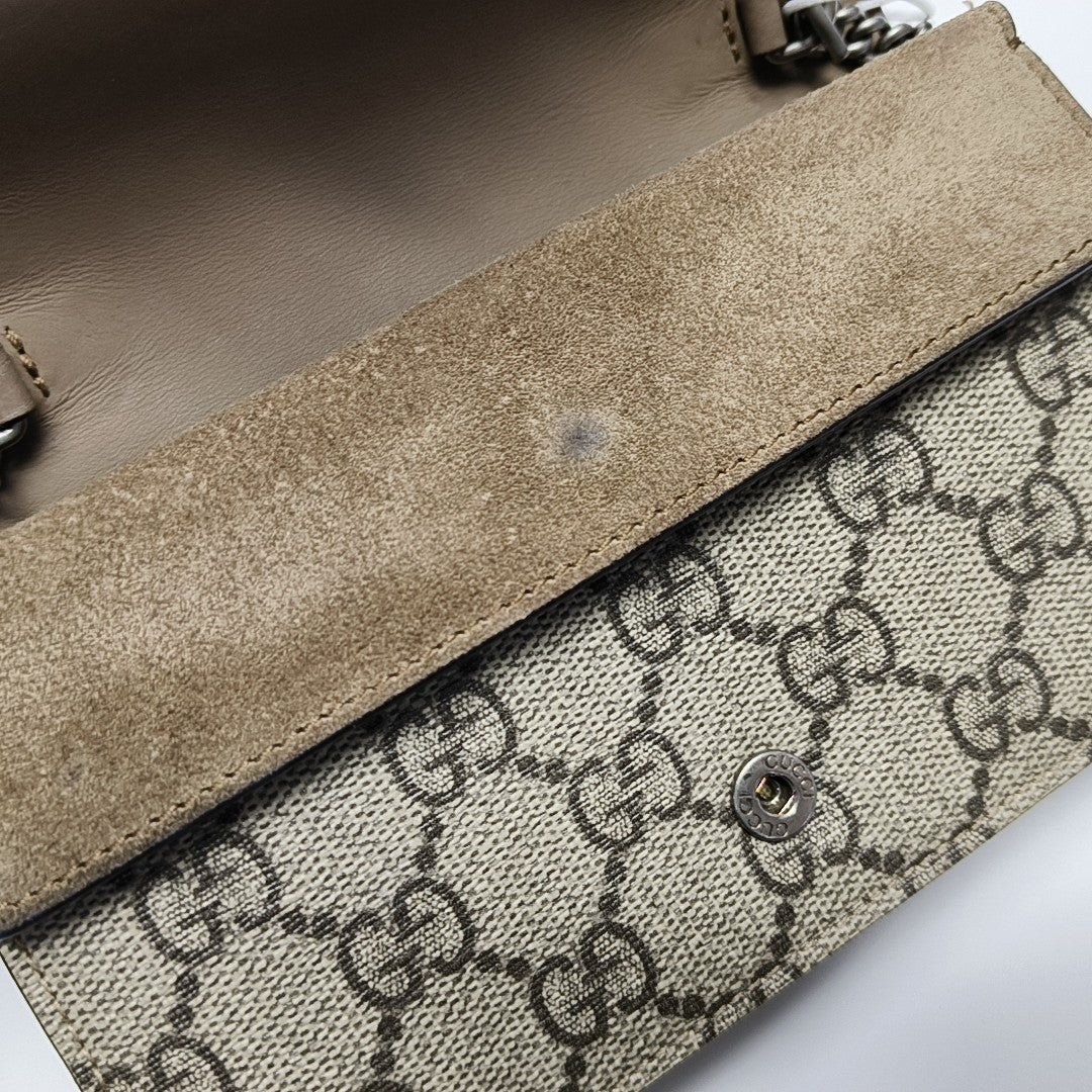 Dionysus Super Mini Monogram Coated Canvas Beige