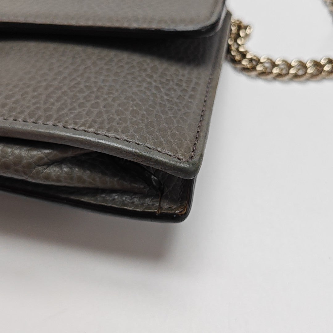 Interlocking G Small Calfskin Gray