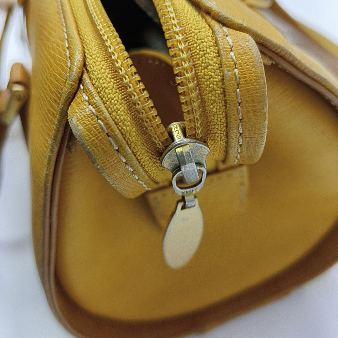 Calfskin Top Handle Bag Yellow