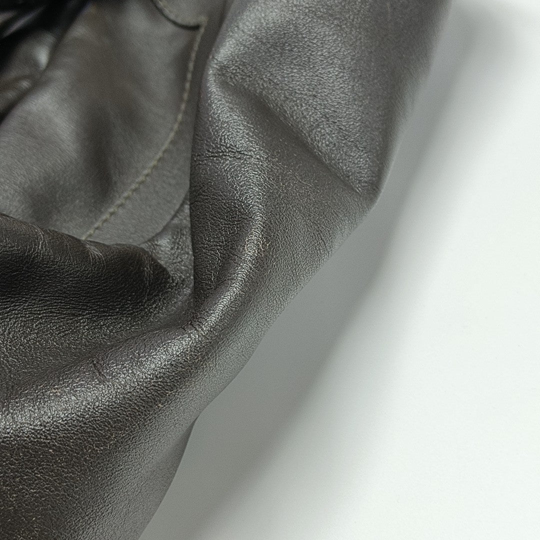 Calfskin Top Handle Bag Brown